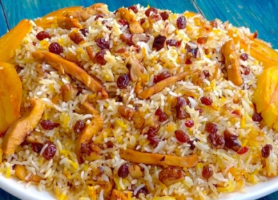 طرز تهیه کشمش پلو مجلسی با مرغ با نکات و انواع روش ها طرز تهیه کشمش پلو مجلسی با مرغ با نکات و انواع روش ها